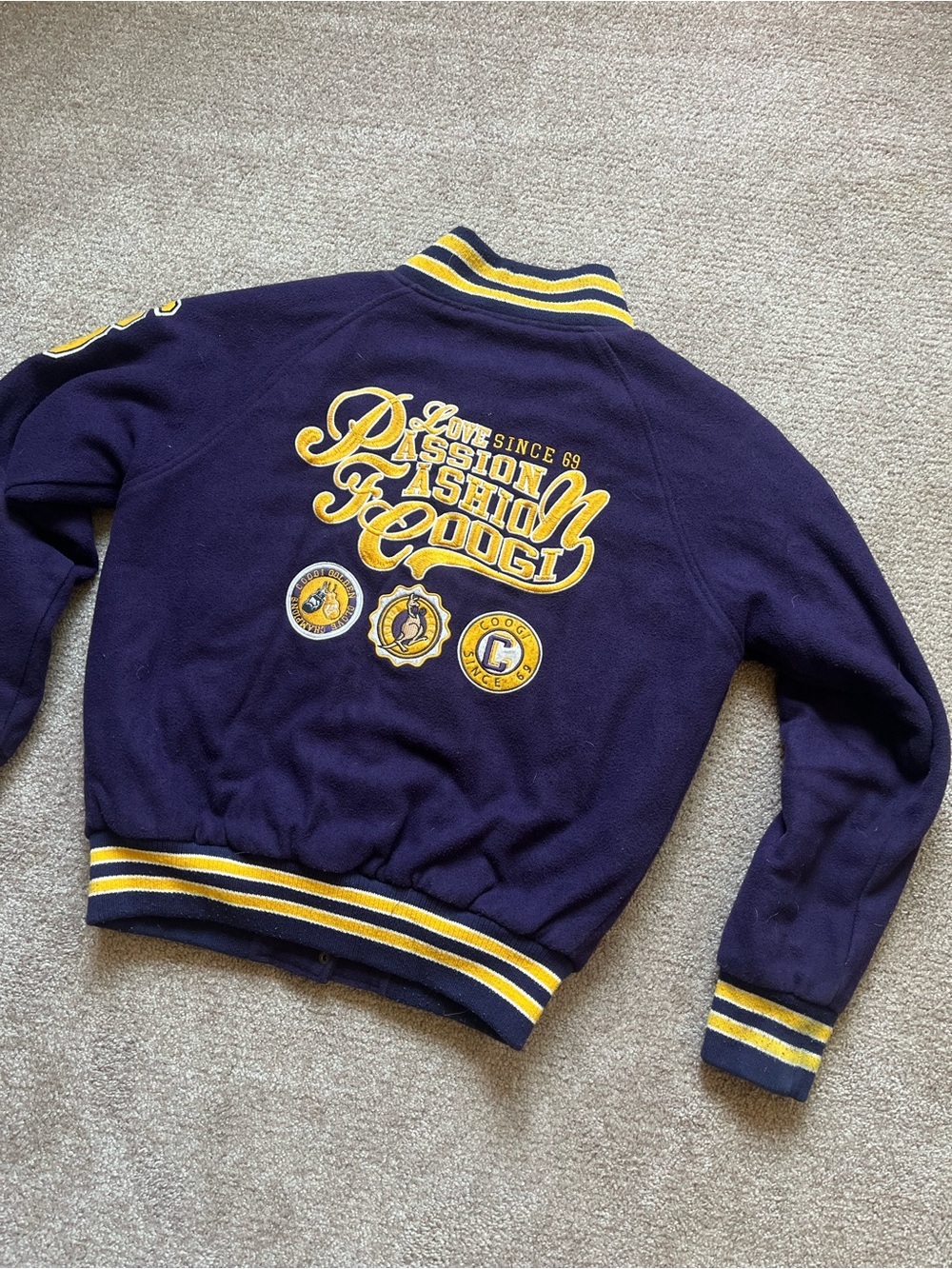 VTG 00’s / Y2K COOGI Purple & Gold Varsity Jacket - Picture 7 of 8